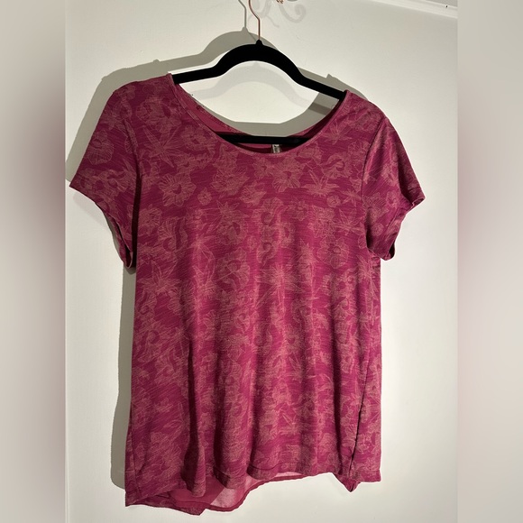 Gentle Fawn mauve floral silky sheer panel shirt - Size XS - Picture 1 of 6